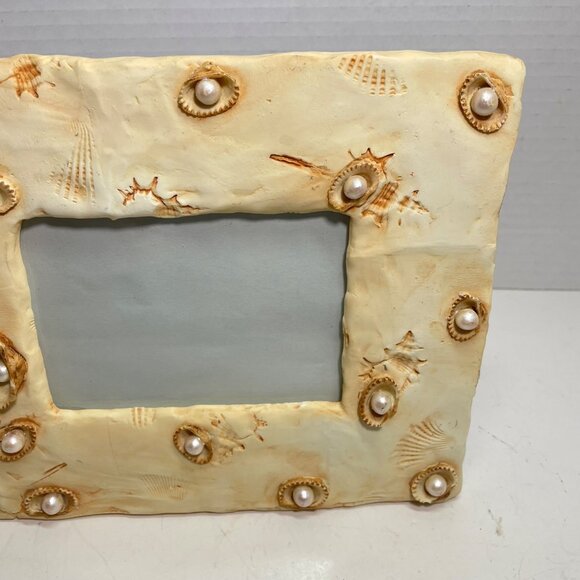 Seashell & Pearl Embellished Picture Frame pic 3.5" by 4" - Picture 4 of 13